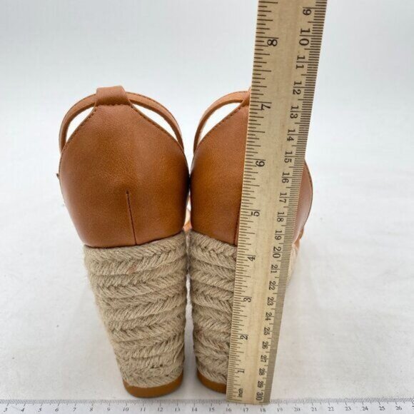 FOWT Brown Espadrille Ankle Straps Buckle Wedge Open Toe Platform Dress Sandals - Picture 5 of 8
